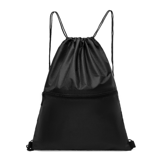 TEABAN Black Gym Drawstring Bag