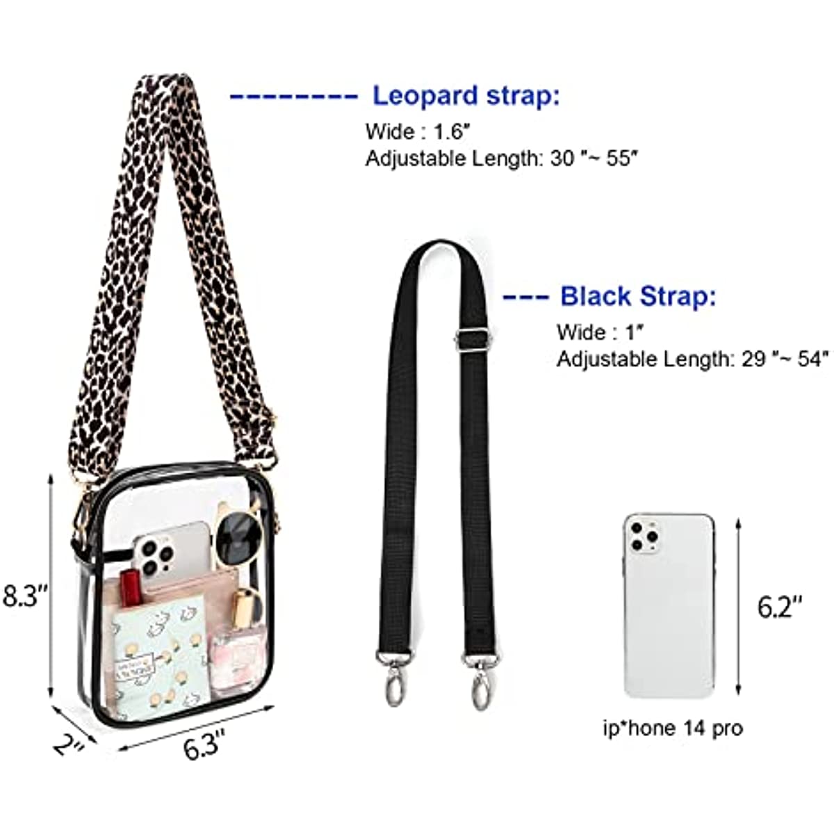 TEABAN Clear Delicate Crossbody Purse Bag